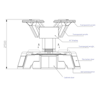 Poste de travail futuriste et moderne pour centre de commande et de contrôle multi-écrans, bureau d'opération haute technologie avec surveillance à 360° et affichages multiples