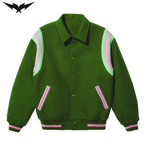 Veste de baseball en laine personnalisée pour homme, style streetwear, avec lettres brodées tendance, veste bomber unisexe - Product Image 5