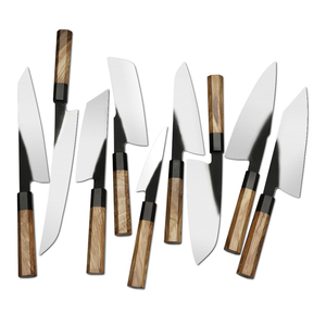Venta al por mayor personalizado de alta calidad OEM ODM servicio japonés chef profesional cuchillo de cocina con acabado negro Mango de madera de olivo - Product Image 4