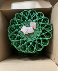 Manteles individuales y posavasos de ratán de flores para decorar, posavasos de mantel de ratán de gran oferta, esteras de comedor tejidas con placas de cargador de ratán - Product Image 2