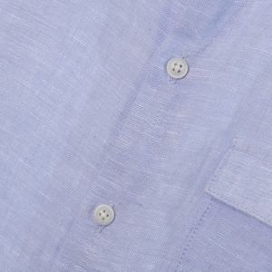 เสื้อเชิ้ตผ้าลินินแขนยาวผู้ชาย สีฟ้าหม่น สำหรับฤดูร้อน สไตล์ลำลอง ขายส่ง - Product Image 4