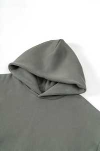 Sudadera con capucha de invierno de peso pesado de algodón 100% para hombre, diseño de gran tamaño transpirable con logotipo de impresión de soplo personalizado, teñido liso - Product Image 5