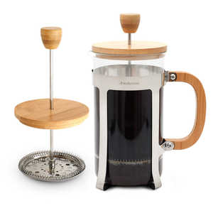 Cafetière à piston en bambou 1 litre, ensemble écologique avec double paroi, céramique et plastique portables, idéal pour le camping - Product Image 1