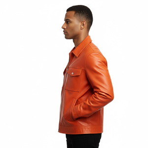 Veste en cuir décontractée pour hommes Soft Durable Slim Fit Confortable Élégant Vêtements d'extérieur de mode pour l'extérieur et un usage quotidien - Product Image 4