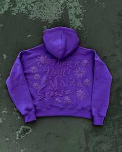 Poids lourd 100% coton Streetwear pull mode trou blanc hommes à capuche décontracté surdimensionné recadrée à manches longues hommes sweats à capuche - Product Image 1