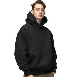 Sweats à capuche unis 100% coton surdimensionnés unisexes personnalisés pulls à capuche 500gsm pour hommes grande taille avec logo imprimé brodé - Product Image 6