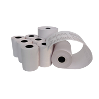 Rouleau de papier thermique direct blanc 57/80 mm pour supermarchés/centres commerciaux et reçus de caisse, impression personnalisée 45-70 g/m²