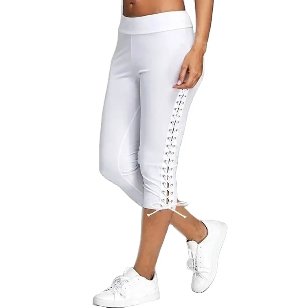 Legging Capri kualitas terbaik untuk wanita dengan desain Oem legging tanpa kelim ketat modis celana ukuran besar legging Kapri Gym