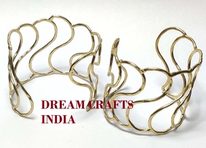 Brazalete dorado ajustable de alta calidad, brazaletes de moda para mujer, nuevo listado, accesorios de Metal de latón liso - Product Image 5