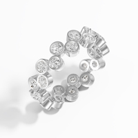 Anillo de Eternidad VABS DIAMOND Zig Zag, 1.52 Quilates, con Diamantes Cultivados en Laboratorio Certificados, Engaste en Bisel, Oro 14K/18K, Bañado en Rodio, Unisex, Moderno