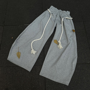 Derniers pantalons de survêtement sur mesure pour hommes pantalons de survêtement légers en coton éponge français jambe large jambe droite évasée pantalon baggy style - Product Image 6