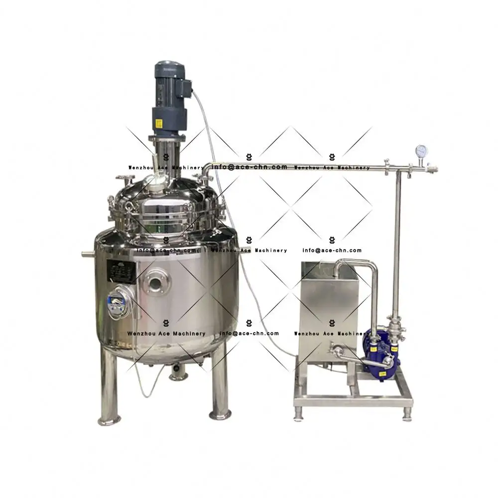 Mixing Tank Vacuum 300L Industrial Small Electric Heating Jacketed Stainless Steel Mixing Tank With Agitator