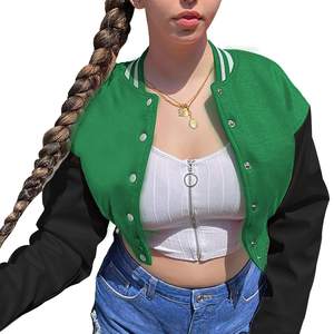 Premium Quality Women's Baseball <b>Jacket</b> Quilted Varsity Long Sleeve Letterman Wool Polyester Embroidered Women's <b>Jacket</b> - Product Image 5