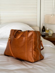 Sac de voyage sport en cuir véritable et polyester, sac de week-end, sac de sport, sac de voyage, sac de sport unisexe, sac de transport, grande capacité, fait à la main - Product Image 3