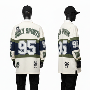 Camiseta de Rugby de Lujo para Hombre, 260GSM, Algodón de Doble Punto, Paneles en Contraste, Apliques Bordados, Logotipo Personalizado, Transpirable - Product Image 5