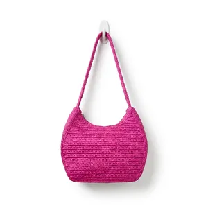 Sac à bandoulière en paille tressée à deux sangles pour femme, sac fourre-tout à fermeture éclair, léger, grande capacité, pour la plage, le shopping et les voyages - Product Image 3
