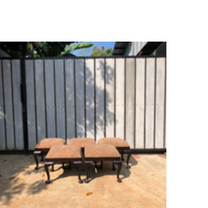 Taburete y Otomana Portátiles Modernos, Ligeros y Duraderos de Madera de Caoba Maciza con Tapicería de Tela para Sala de Estar - Product Image 6