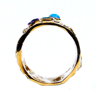 Bague Classique pour Femme en Acier Inoxydable Plaqué Or avec Pierre Turquoise, Idéale pour Anniversaire - Marque Gemvanity, Pierre de Naissance de Juillet, Style Hindou
