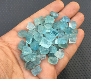 25 piezas de Aguamarina genuina de 10-12 MM, piedra preciosa suelta azul natural cruda, piedra preciosa en bruto aguamarina para la fabricación de joyas - Product Image 2