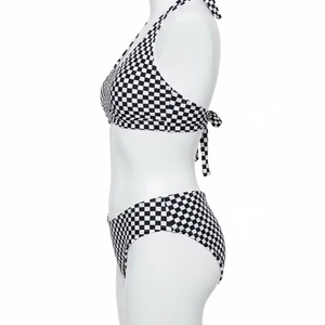 Ensemble de bikini à carreaux écologique en deux pièces, nylon recyclé, élasthanne extensible, séchage rapide, maillot de bain, plage, piscine, mode estivale - Product Image 2