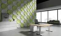Panneau acoustique 3D rond en PET, panneau décoratif mural en fibre de polyester absorbant le son pour bureau et salle de réunion