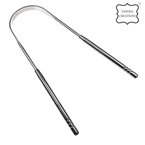 Limpiador de lengua de acero inoxidable 100% de grado médico, raspador reutilizable antideslizante, dispositivo de cuidado de higiene bucal, reducción efectiva de cobre - Product Image 3
