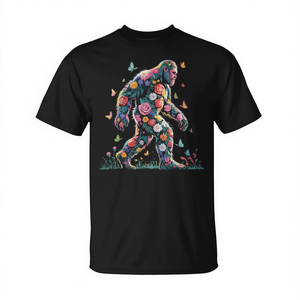 T-shirt floreale Bigfoot Sasquatch con design promozionale floreale Sasquatch - Product Image 2