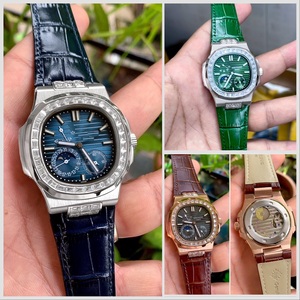 Reloj de Lujo para Hombre con Incrustaciones de Moissanita, Diamantes Brillantes, Caja Rectangular de Acero Inoxidable, Movimiento Mecánico ETA, Resistente al Agua 10m - Product Image 3