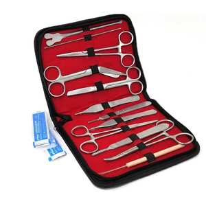 Kit de 18 Instrumentos Quirúrgicos con Cuchillas y Estuche con Cremallera para Uso en el Aula de Ciencias - Herramientas de Disección de Acero - Product Image 2
