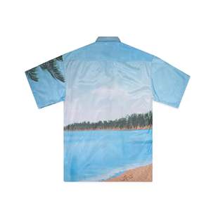 Chemise Florale en Satin Usagé Future VR [UDS-SH-101-BL] – Chemise Habillée Décontractée Coupe Slim Respirante à Motifs - Product Image 2