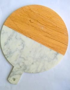Nouvel arrivage de planche à fromage en marbre avec poignée planche à découper en marbre planche à découper de cuisine pour fournitures de restaurant - Product Image 3