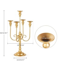 Candélabre de table en métal doré de haute qualité, design moderne, 5 bras, fait main, couleurs personnalisables, pour mariage, Noël, fête
