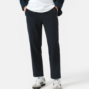 OEM Men's Casual Mid Waist Canvas Pencil <b>Trousers</b> Lightweight <b>Stretchy</b> Sporty Style with Drawstring and Back Zipper Pocket - Product Image 1