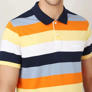 เสื้อโปโลชายลายทางสำหรับเล่นกอล์ฟ แขนสั้น คอปกคลาสสิก สไตล์ลำลอง ใส่เล่นกีฬาได้ หลายสี หลายขนาด รับผลิตแบรนด์ส่วนตัว ลดราคาฤดูร้อน - Product Image 4