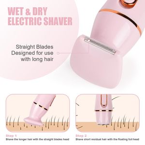 Afeitadora Eléctrica para Mujer 4 en 1, Depiladora Indolora en Húmedo y Seco, Cuchilla Única para Línea del Bikini, Axilas, Piernas, Brazos y Rostro, USB, IPX7 - Product Image 2