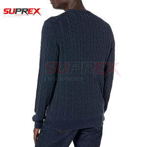 Suprex Enterprises 2026 Pull en tricot respirant personnalisé pour homme à manches longues col rond mélange de laine rayé décontracté/tenue de bureau - Product Image 2