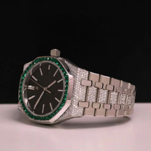 Reloj de Pulsera de Lujo con Diamantes Moissanite VVS, Reloj de Cuarzo con Esfera de Barra ETA Automática, Estilo Iced Out para Hombre - Product Image 2