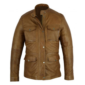 Producto más vendido Chaqueta superior de cuero Las mejores chaquetas de cuero delgadas de invierno para hombres Chaqueta de cuero de diseño personalizado - Product Image 2