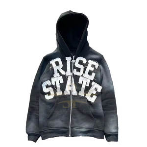 2025 Sudaderas con capucha bordadas de angustia hechas a medida Producto de invierno Sudaderas con capucha de bordado de angustia En stock - Product Image 4