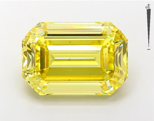 เพชรสีเหลืองตัดจากมรกตได้รับการรับรองจาก9.89ct IGI เพชร HPT CVD ประดับพลอยสีเหลืองมรกต - Product Image 1