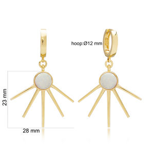 รูปร่างที่ไม่ซ้ำกันสีขาวโอปอลต่างหูห้อย925ตุรกีขายส่งเงินสเตอร์ลิงทำมือเครื่องประดับที่ดี - Product Image 2