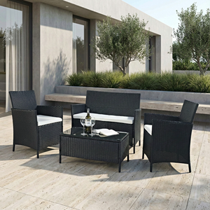 Set Economico <span class=keywords><strong>da</strong></span> 4 Pezzi in Rattan Intrecciato per Esterni in Offerta, Divano <span class=keywords><strong>da</strong></span> Patio e <span class=keywords><strong>Giardino</strong></span> in Rattan, Arredamento per Esterni in Rattan - Product Image 3