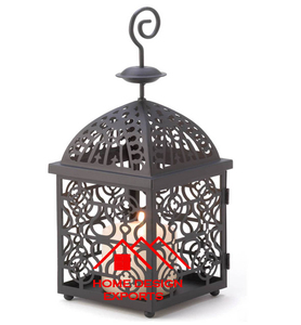 Lanterne de table en forme de cage de dernière conception en noir fini lanterne murale en métal lanterne en fer pour mariage et décoration intérieure - Product Image 4