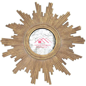 Espejo de pared decorativo de lujo redondo de diseño moderno, espejo de pared de Metal dorado con detalles de cuentas, espejo de decoración de pared - Product Image 6