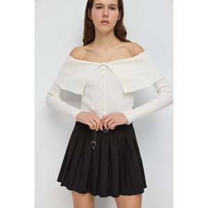 Haut en tricot en viscose/polyester à épaules dénudées, respirant, décontracté, pour femmes, pour l'automne/l'hiver - Product Image 3