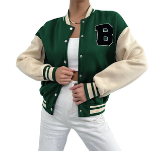 Última nueva moda ropa de mujer Chaquetas de béisbol logotipo personalizado Letterman béisbol lana Letterman chaquetas - Product Image 1