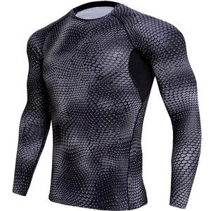 Camisa de compresión de manga larga personalizada para hombre, capa Base de secado rápido para gimnasio, ropa para correr, ropa para correr - Product Image 5