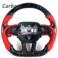 Accesorios para Automóviles, Volante Deportivo de Fibra de Carbono Forjado con LED Rojo Personalizado para Dodge Charger Challenger Hellcat SRT RT 392 Durango