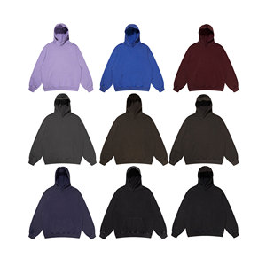 Heavyweight 400GSM Acid Wash Sweats à capuche pour hommes Distressed Blank Retro Streetwear Oversized Men Hoodies - Product Image 2