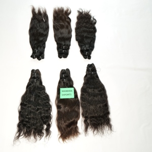 Machine Double Trame Vierge Temple Indien Cuticule Alignée Cheveux Humains Noir Ondulé Brut Non Transformé Vendeur Cheveux Humains - Product Image 4